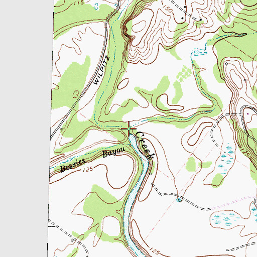 Topographic Map of Bell Bottom Creek, TX
