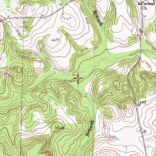 Topographic Map of Bell Branch, TX