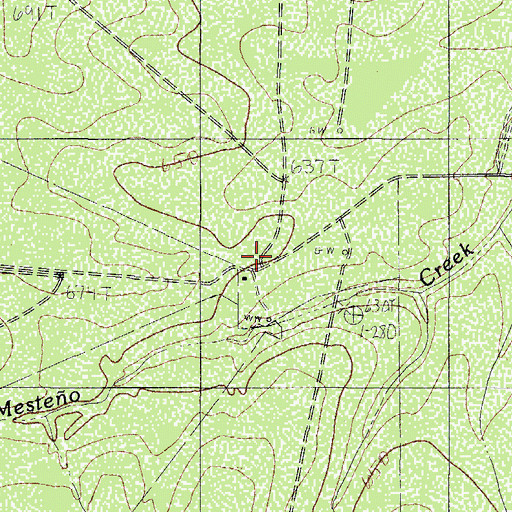 Topographic Map of Bell Ranch, TX