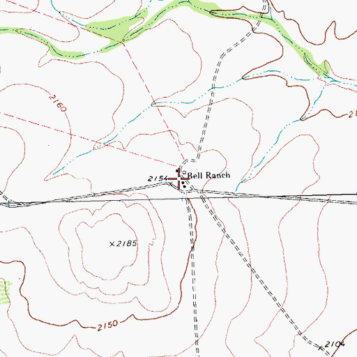 Topographic Map of Bell Ranch, TX