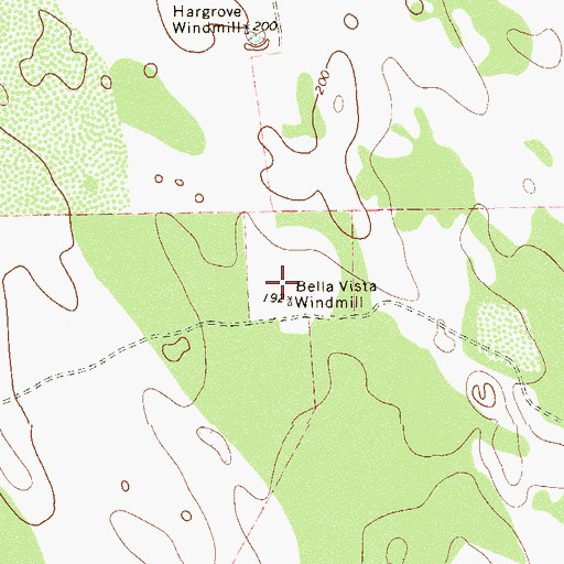 Topographic Map of Bella Vista Windmill, TX