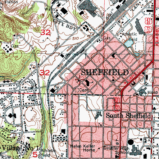 Topographic Map of Southwest Church of the Nazarene, AL