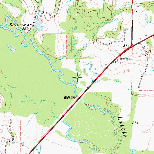 Topographic Map of Belton Branch, TX