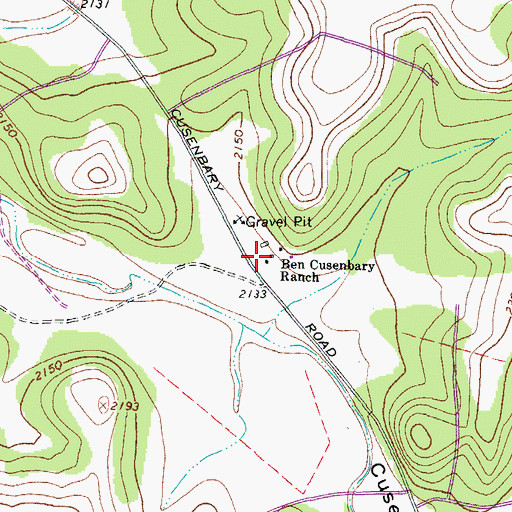 Topographic Map of Ben Cusenbary Ranch, TX