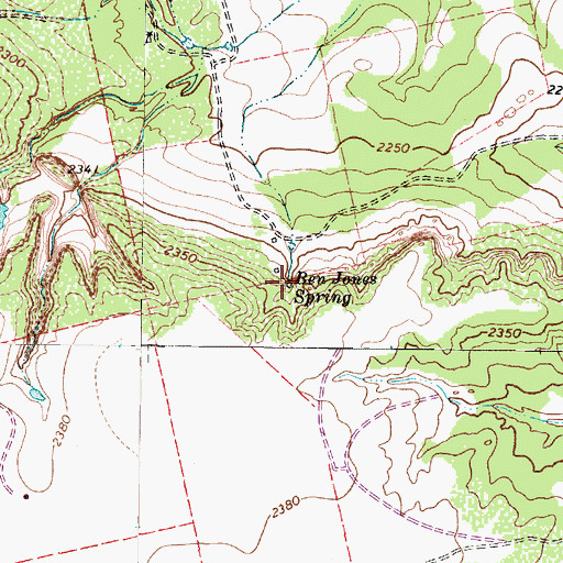 Topographic Map of Ben Jones Spring, TX