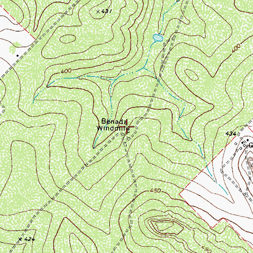 Topographic Map of Benada Windmill, TX
