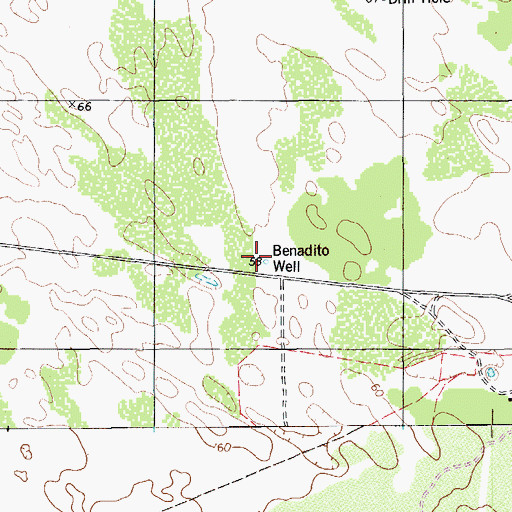 Topographic Map of Benadito Well, TX