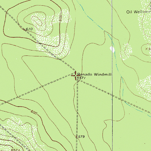 Topographic Map of Benado Windmill, TX