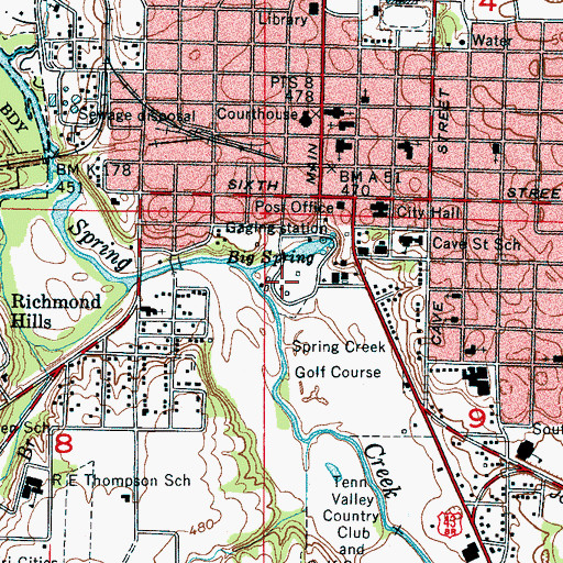 Topographic Map of Spring Park, AL