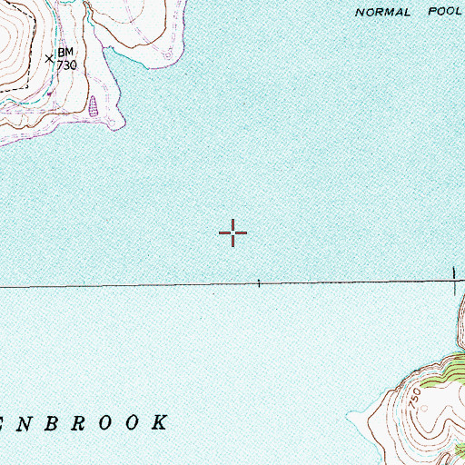 Topographic Map of Benbrook Lake, TX