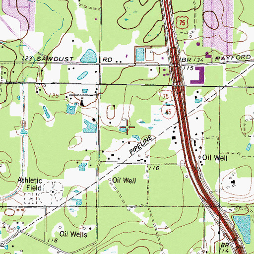 Topographic Map of Bender Oil Field, TX