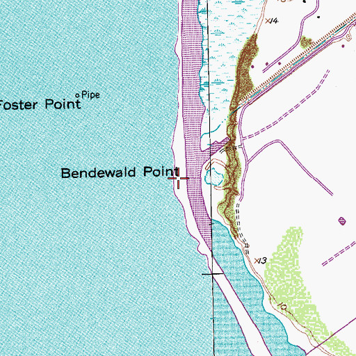 Topographic Map of Bendewald Point, TX