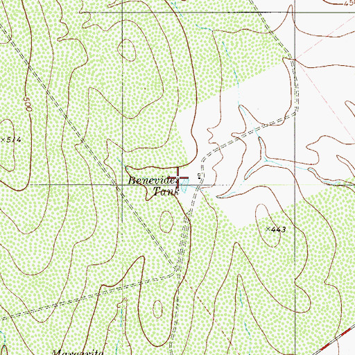 Topographic Map of Benevides Tank, TX