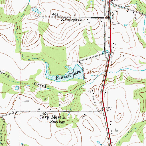 Topographic Map of Bennett Lake, TX