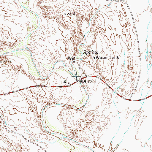 Topographic Map of Bens Hole Creek, TX