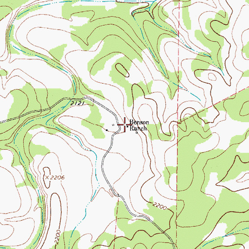 Topographic Map of Benson Ranch, TX