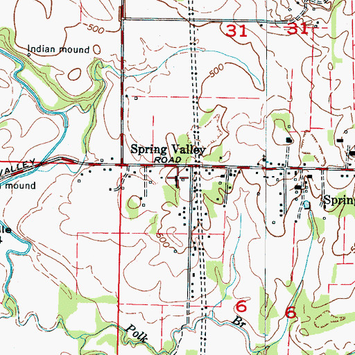 Topographic Map of Spring Valley Baptist Church, AL