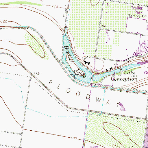Topographic Map of Bentsen Lake, TX