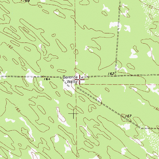 Topographic Map of Berenda Well, TX