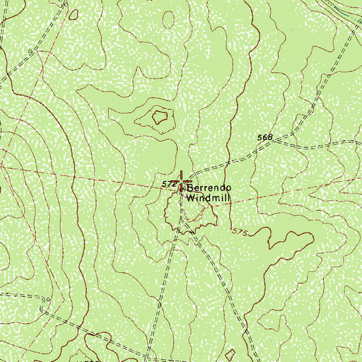 Topographic Map of Berrendo Windmill, TX