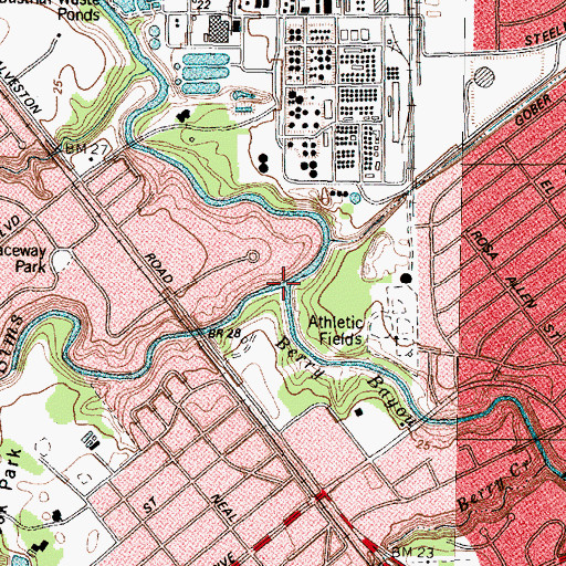 Topographic Map of Berry Bayou, TX