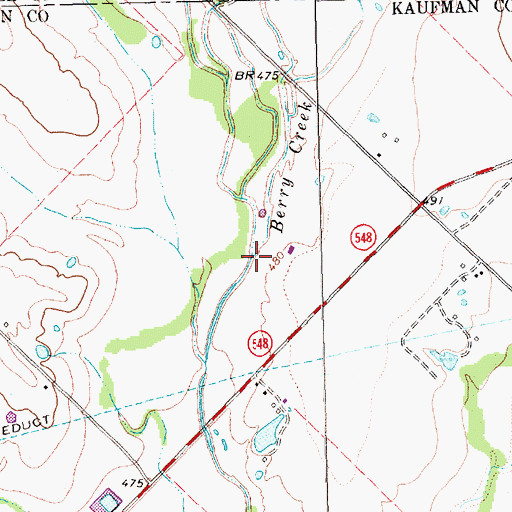 Topographic Map of Berry Creek, TX