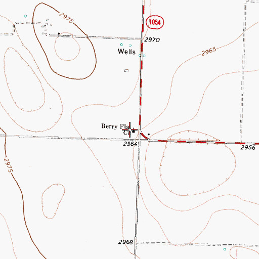 Topographic Map of Berry Flat Church, TX