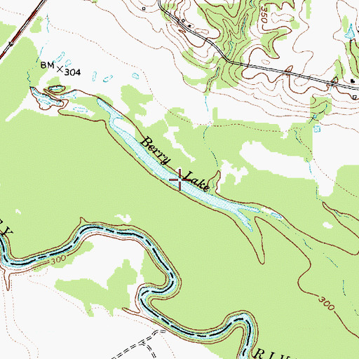 Topographic Map of Berry Lake, TX