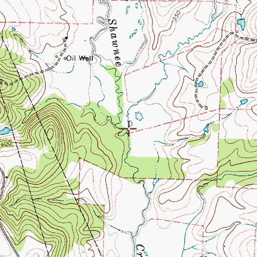 Topographic Map of Berryhill Creek, TX