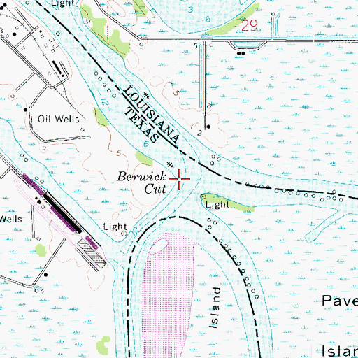 Topographic Map of Berwick Cut, TX