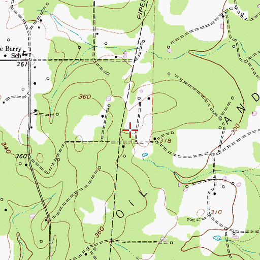 Topographic Map of Bethany Oil and Gas Field, TX