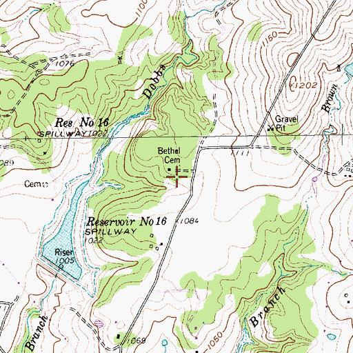 Topographic Map of Bethel Cemetery, TX