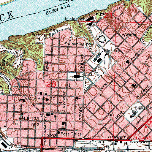 Topographic Map of Threadgill Elementary School, AL