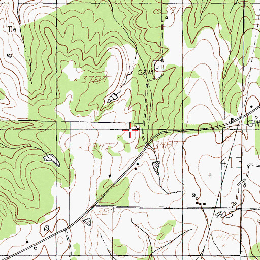 Topographic Map of Bethel Church, TX