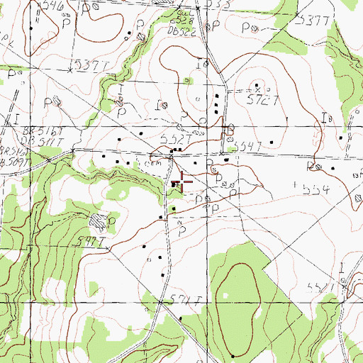 Topographic Map of Bethel Church, TX