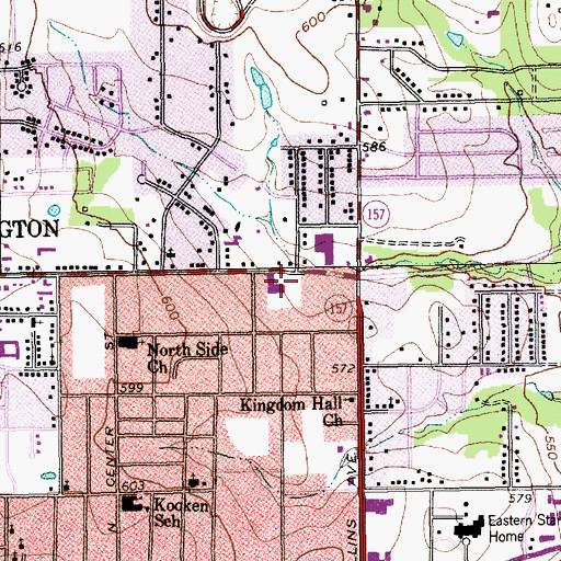 Topographic Map of Bethel Church, TX