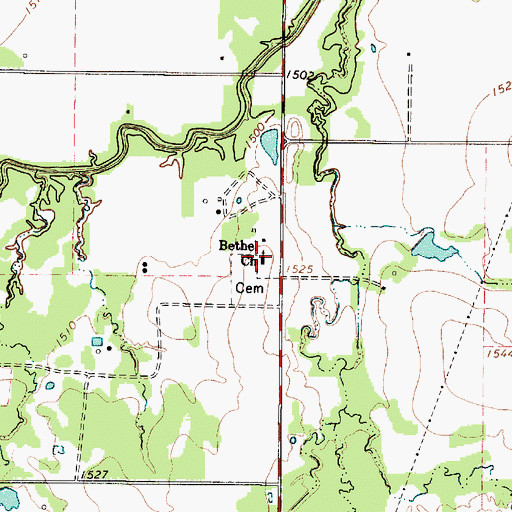 Topographic Map of Bethel Church, TX