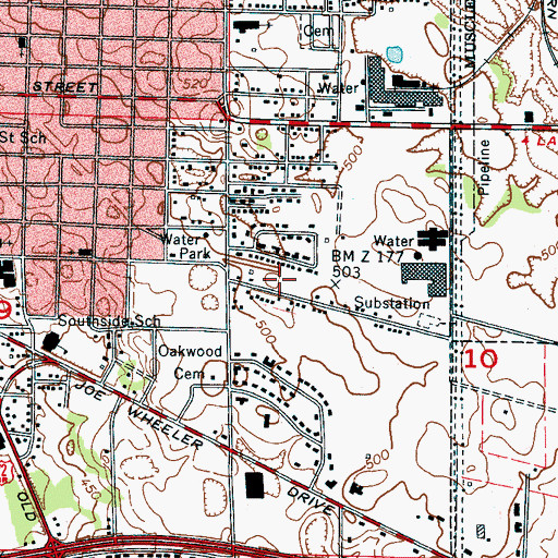 Topographic Map of Trenholm High School, AL