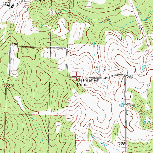 Topographic Map of Bethlehem Cemetery, TX