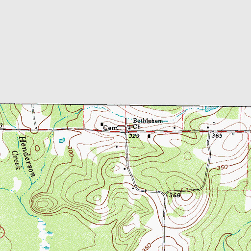 Topographic Map of Bethlehem Church, TX