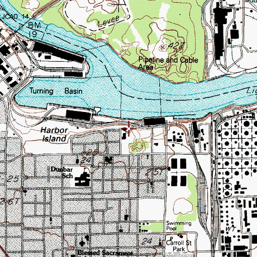 Topographic Map of Bethune School, TX