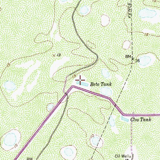 Topographic Map of Beto Tank, TX