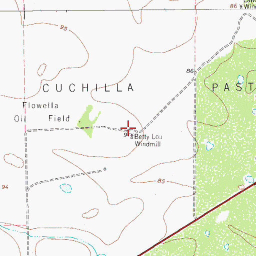 Topographic Map of Betty Lou Windmill, TX