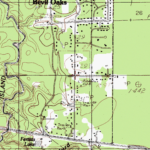 Topographic Map of Bevel Acres, TX