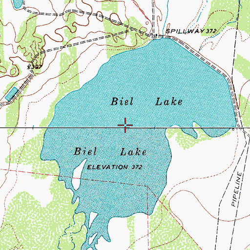 Topographic Map of Biel Lake, TX