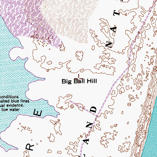 Topographic Map of Big Ball Hill, TX