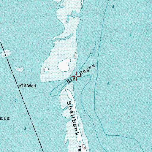 Topographic Map of Big Bayou, TX