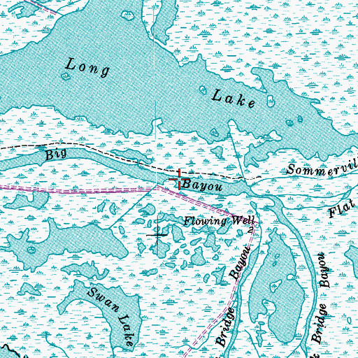 Topographic Map of Big Bayou, TX