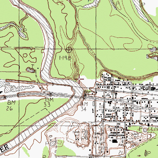 Topographic Map of Big Bayou, TX
