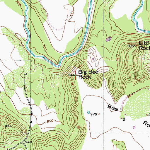 Topographic Map of Big Bee Mountain, TX